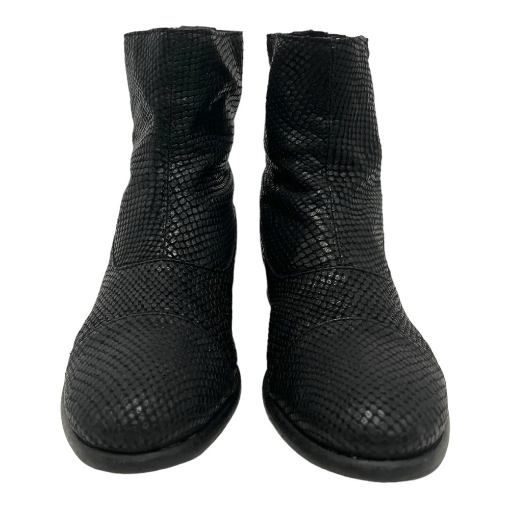 Billi Bi Copenhagen Black Leather Snake Print Almond Toe Casual Booties Women 40 - Picture 3 of 15